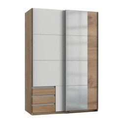 CaliCosy Kledingkast met 2 schuifdeuren waarvan 1 spiegel l135 cm