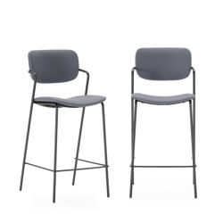 CaliCosy Set van 2 krukken met zwarte metalen poten h66 cm maika