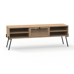 CaliCosy Tv-meubel 1 deur, 4 vakken en metalen poten l140 cm evan