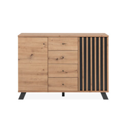 CaliCosy Buffet 2 deuren en 4 laden eikenhouten decor l118 cm lublin