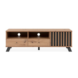 CaliCosy Tv-meubel 1 deur, 2 laden en 2 vakken in eikenhouten decor l138 cm lublin