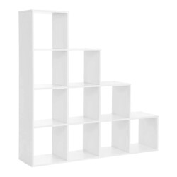 CaliCosy Boekenplank trap 10 compartimenten wit l129,5 cm