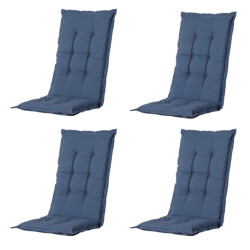 Madison tuinkussens hoge rug panama safier blue 123x50 - 4 stuks