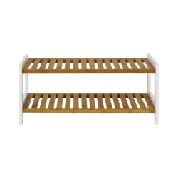 CaliCosy Schoenenrek van bamboe en witte decoratie h34 cm