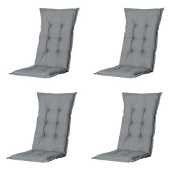 Madison tuinkussens hoge rug basic grey 123x50 - 4 stuks