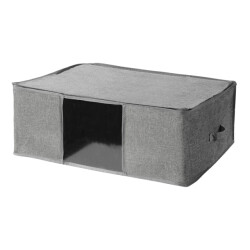 CaliCosy Opberghoes voor dekbed in grijze linnenlook stof l66 cm