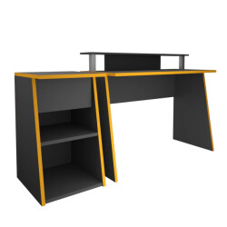 CaliCosy Grijze antraciet en oranje zocker pro 1 bureau l93 cm