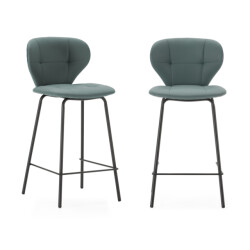 CaliCosy Set van 2 krukken met zwarte metalen poten h67 cm maura