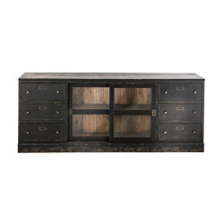 Signature Dressoir van massief hout en glas l280 cm amsterdam