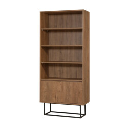 CaliCosy Plank met 3 planken en 2 deuren, walnootdecor, h182 cm rea