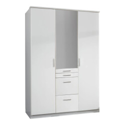 CaliCosy Kledingkast met 3 deuren waarvan 1 spiegel, 4 laden l135 cm