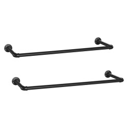 CaliCosy Set van 2 zwarte muurhaken voor kleding l92 x p30 cm
