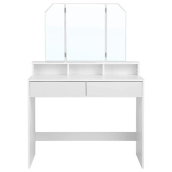 CaliCosy Kaptafel wit met 3-delige spiegel en 2 lades l100 cm