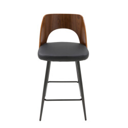 Signature Barkruk in zwart vinyl l45 cm austin