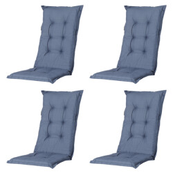 Madison tuinkussens hoge rug basic kobalt 123x50 - 4 stuks