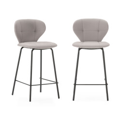 CaliCosy Set van 2 krukken met zwarte metalen poten h67 cm maura