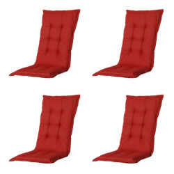 Madison tuinkussens hoge rug basic red 123x50 - 4 stuks