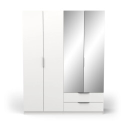 CaliCosy Kast met 4 deuren, 2 laden en 2 spiegels ghost l157,3 cm