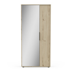 CaliCosy Schoenenkast 2 deuren en 1 spiegel l82,8 cm ebony