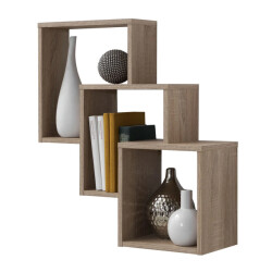 CaliCosy Wandplank met 3 compartimenten l64 cm fibi