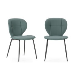 CaliCosy Set van 2 stoelen met zwarte metalen poten l50 cm maura