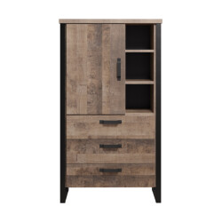 CaliCosy Hoog dressoir met 1 deur, 3 lades en 3 open vakken l87 cm emile