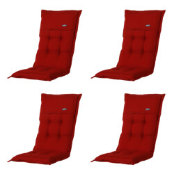 Madison tuinkussens hoge rug rib red 123x50 - 4 stuks