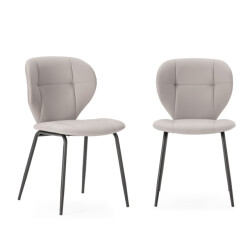 CaliCosy Set van 2 stoelen met zwarte metalen poten l50 cm maura