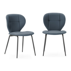 CaliCosy Set van 2 stoelen met zwarte metalen poten l50 cm maura