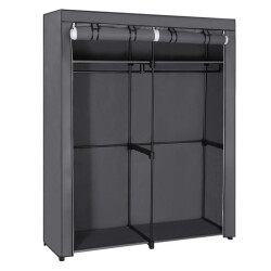 CaliCosy Opvouwbare kledingrek met 2 stangen en beschermhoes l140 x h174 cm