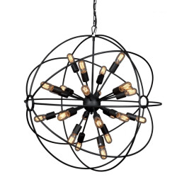 Signature Spoetnik grijze metalen kroonluchter d100cm
