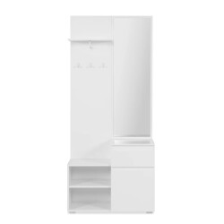 CaliCosy Garderobe voordeur 1 deur, 1 lade en 2 open compartimenten wit h195 cm