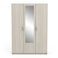 CaliCosy Kledingkast 3 deuren 1 spiegel met kledingstang l133,5 cm pricy3
