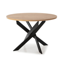 CaliCosy Ronde tafel met witte metalen poten l120 cm ther