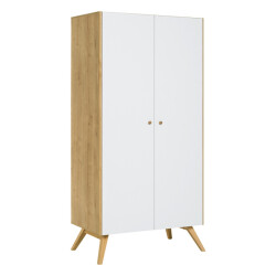 CaliCosy 2-deurskast met hanggedeelte en 7 nissen l101 cm nature