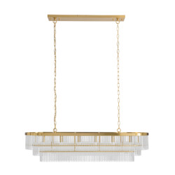 Signature Gouden kroonluchter met kristallen hangers pool