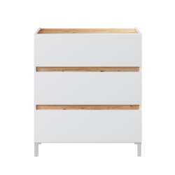 CaliCosy Commode 3 laden in eikenhout decor en wit l79 cm tempus