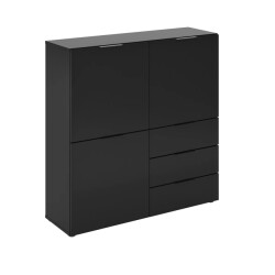 CaliCosy Buffet 3 deuren 3 laden zwart l99 cm donker