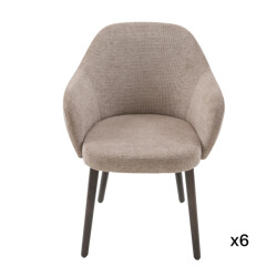 Signature Set van 6 bridgefauteuils in stof l51 cm ernest