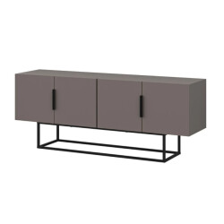 CaliCosy Tv-meubel 4 deuren en metalen poten l140 cm titan
