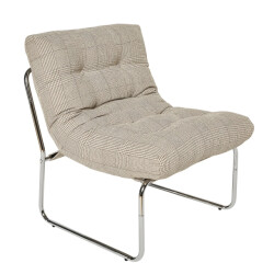 Signature Grijze stoffen fauteuil met chromen poten sorbonne