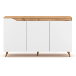 CaliCosy Buffet scandinave 3 deuren l140 cm hout en wit decor boom