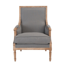 CaliCosy Bergère van massief eikenhout en stof l68 cm louis xvi