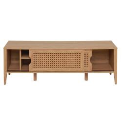 CaliCosy Tv-meubel met 2 schuifdeuren, rotan decor