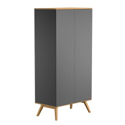 CaliCosy Kast met 2 deuren, kledingstang en 8 planken l100 x h207cm nature