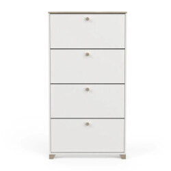 CaliCosy Schoenenkast 4 kleppen decor eiken kronberg en wit l80,8 cm