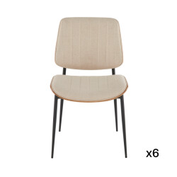 Signature Set van 6 stoelen in gewatteerde stof h82,5 cm giselle