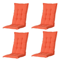 Madison tuinkussens hoge rug panama flame orange 123x50 - 4 stuks