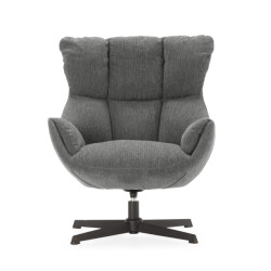 CaliCosy Fauteuil in gewatteerde stof met zwarte metalen poten h89 cm odette