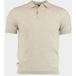 Bos Bright Blue Scotland blue polo korte mouw kobe knitted polo melange spe25108ko15sb/190 pebble